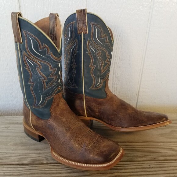 Cody James Mens Blue Gray Brown Leather Cowboy Western Boots Mens 11 D BBS20 - Picture 1 of 13